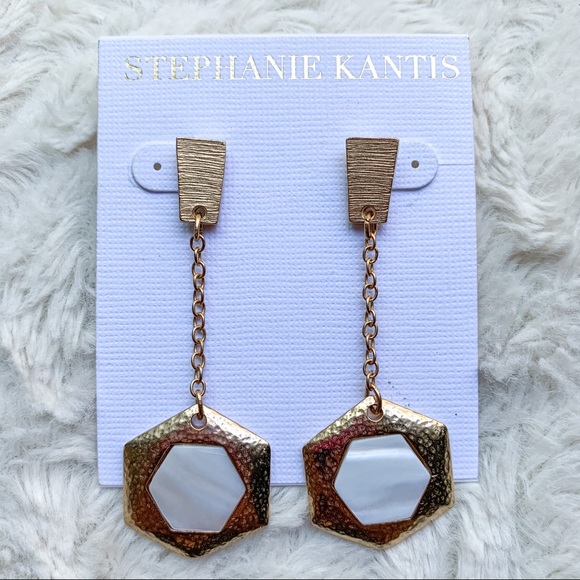Stephanie Kantis drop earrings 24 k gold plated - Picture 2 of 5